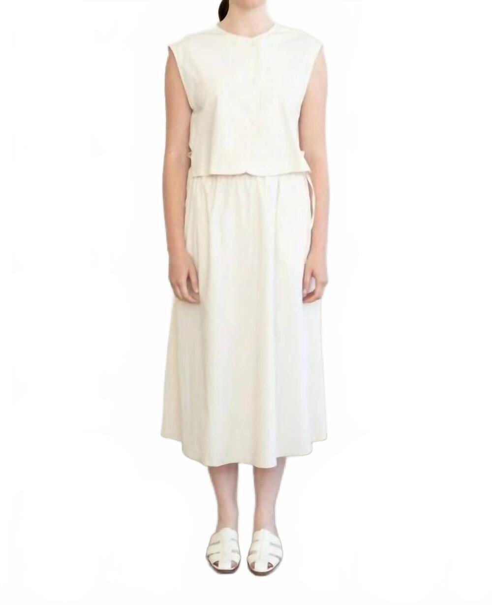 NEW ELLE GREY two-piece illusion dress in white